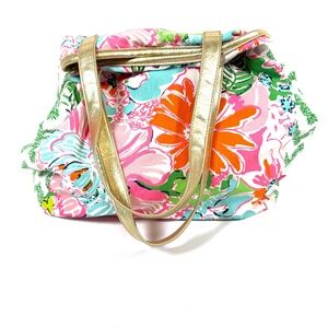 Lilly Pulitzer for Target Nosie Posey Tote Bag with Gold Shoulder Straps